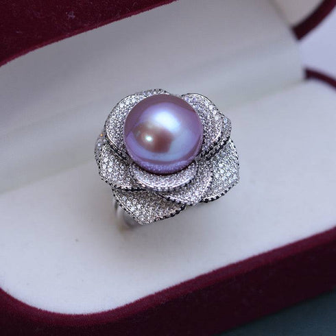 11-12mm Freshwater Pearl & Miya Zirconia Pearl Ring - House Of Pearls